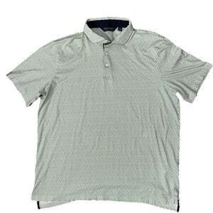 Polo Golf Ralph Lauren Men's XL Polo Shirt Green Geometric Print 100% Cotton